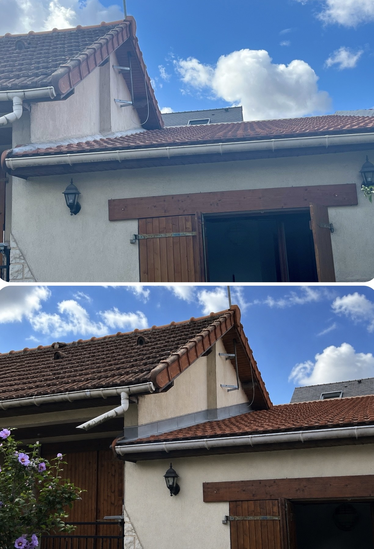 Avant et après travaux de zinguerie